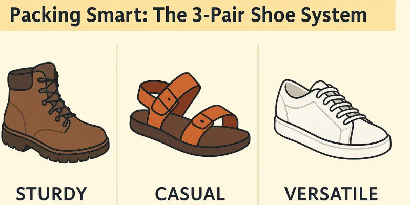Packing Smart The 3-Pair Shoe System